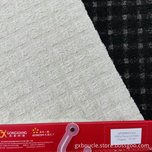 Boucle Fashion plaid design with Lurex yarn fabric